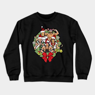 Group Shot Christmas Wreath Illustration Crewneck Sweatshirt